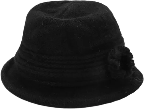 Vista 117 de C-US - Gorro de punto cálido para mujer, con visera de ganchillo con acento de flores