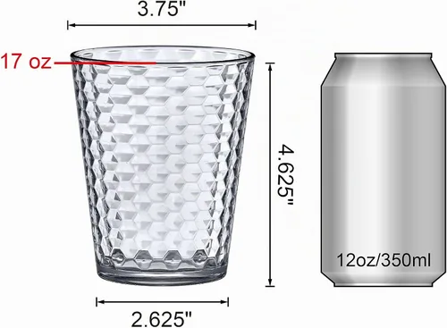Vista 4 de Amazing Abby - Copo de nieve - Vasos de plástico de 16 onzas (juego de 8), vasos de plástico transparente reutilizables, apilables, sin BPA