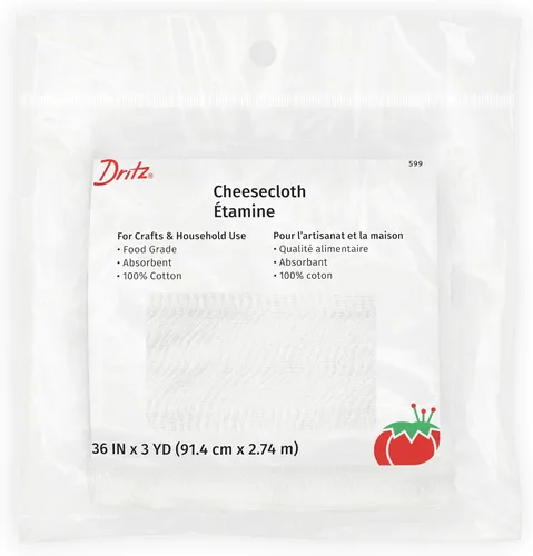 Vista 9 de Dritz Estopilla de algodón de grado alimenticio para manualidades y uso doméstico, 36 pulgadas x 6 yardas, sin blanquear
