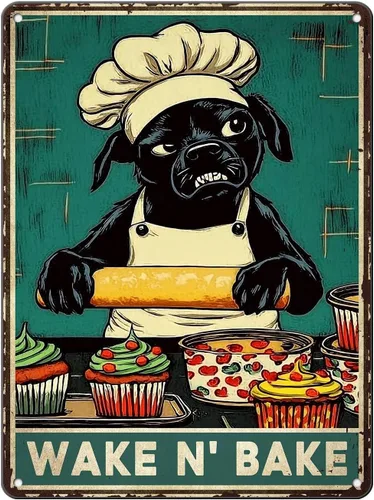 Vista 35 de Cartel de avión, póster de metal vintage para habitación de niño, fácil de distraer con perros y aviones, entusiastas militares, arte de pared