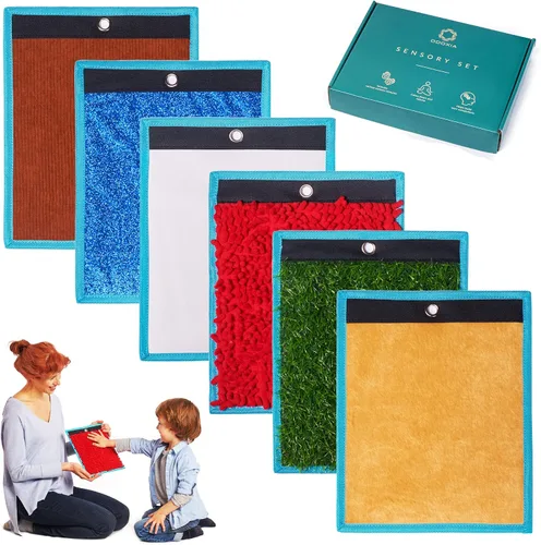Vista 8 de ODOXIA Alfombrillas sensoriales para niños autistas Azulejos sensoriales para niños Mates, discos y bolsas de frijoles Panel de pared
