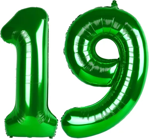 Vista 39 de Globos con números de 40 pulgadas, color negro, para decoraciones de cumpleaños de 10 a 100 años Jumbo 40In & Vibrant Color, With Hanging Holes