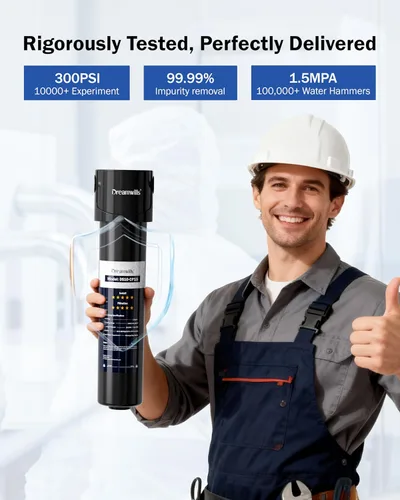 Vista 8 de Dreamwills DS10 - Sistema de filtro de agua para debajo del fregadero, filtración de grifo de cocina de conexión directa de 1.3 GPM, instalación sin