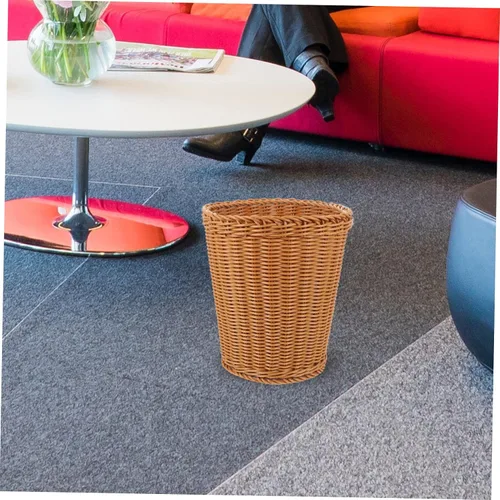 Vista 2 de LABRIMP Cesta de basura plástica tejida organizador de almacenamiento Home Office Basket Willow