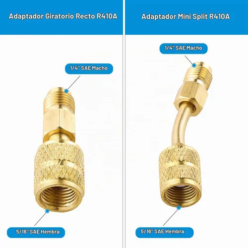 Vista 2 de Adaptadores R410A para Mini Split System 1/4" Macho a 5/16" Hembra
