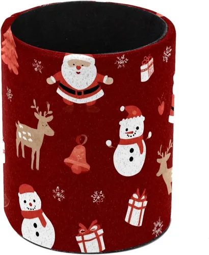 Vista 11 de Taza de PVC para escritorio, bastones de caramelo de Papá Noel rojo para organizador de bolígrafos de escritorio, soporte para brochas de maquillaje