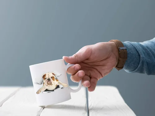 Vista 2 de Lindest British Bulldog - Taza de café divertida de cerámica, regalo perfecto para amantes de los perros, bonita taza de café novedosa, gran