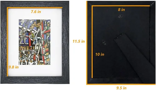 Vista 6 de Marco de fotos de 8 x 10 pulgadas, color negro, estilo grano de madera (negro, 8 x 10 pulgadas, 2 unidades)