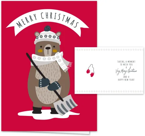 Vista 4 de Canopy Street Tarjetas navideñas de animales del bosque, 36 tarjetas con sobres blancos, 6 diseños de animales del bosque de invierno, versos