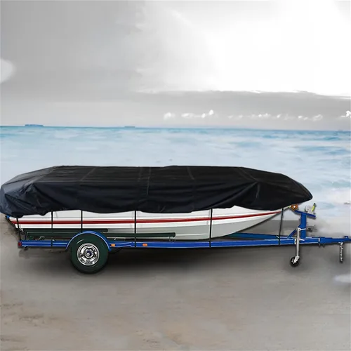 Vista 6 de AGANS RainMan S - Funda para barco de grado marino 210D - Resistente al agua, apta para remolque, reemplazo para barco Jon - Negra, longitud de 12