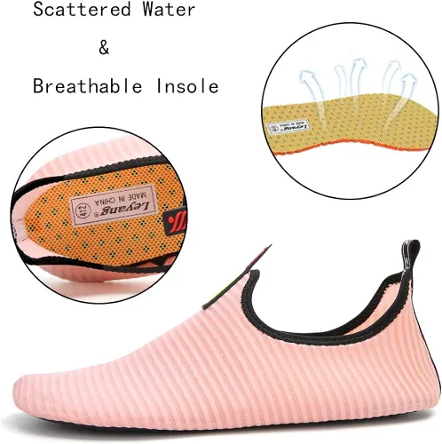 Vista 4 de Leyang - Zapatos acuáticos para mujer hombre niños para deportes de agua secado rápido para natación yoga aeróbic surf