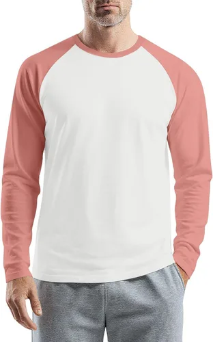 Vista 13 de Camisas de manga larga para hombre, camiseta casual de cuello redondo, suave, elástica, M-3XL