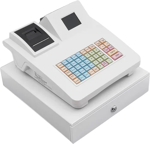 Vista 8 de Caja registradora electrónica de 40 teclas con cajón de efectivo, compatible con sistema antirrobo, múltiples funciones, cajas registradoras