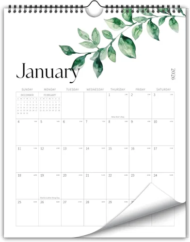 Vista 10 de Calendario de pared estético 2026, calendario mensual de 12 meses con 12 colores desde enero de 2026 hasta diciembre de 2026, 14 x 11 pulgadas