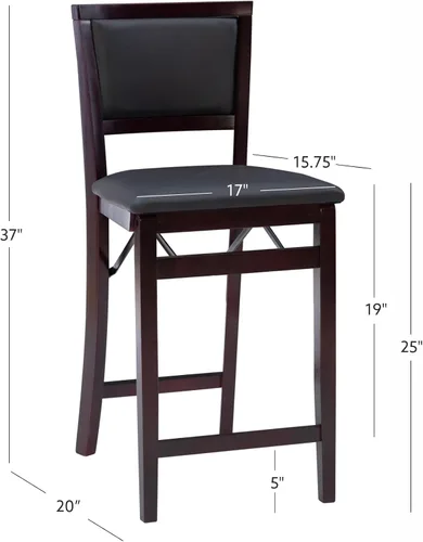 Vista 3 de Linon Faulkner - Taburete plegable de 24 pulgadas, color marrón oscuro y espresso
