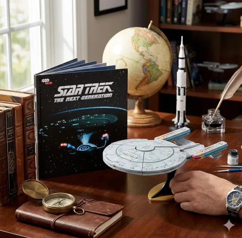 Vista 5 de Star Trek - Kit de modelo de rompecabezas de madera 3D de The Next Generation Enterprise (50 piezas) con licencia oficial NCC-1701-D Starship