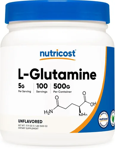 Vista 11 de Nutricost - L-glutamina en polvo, 17.6 onzas (sabor frambuesa azul)