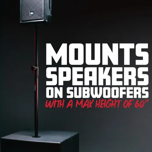 Vista 5 de Gator Frameworks GFW-SPK-SUB60 - Soporte estándar para subwoofer/altavoz con altura ajustable