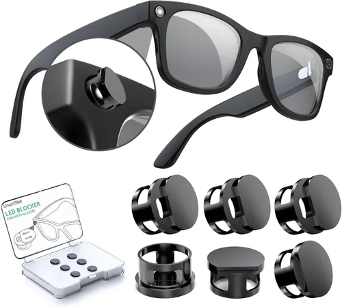 Vista 10 de Paquete de 2 fundas de luz LED para Ray-Ban Meta Way-farer/Skyler/Headliner (Gen 2), protector de luz LED reutilizable para gafas inteligentes