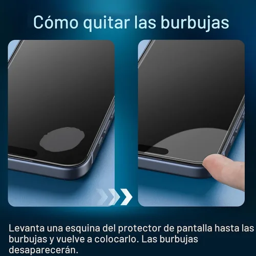 Vista 2 de JETech Protector de pantalla de privacidad para iPhone 15 de 6.1 pulgadas, película de vidrio templado anti espía con herramienta de fácil