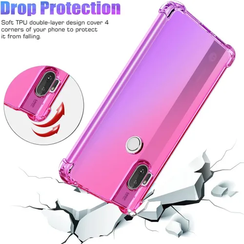 Vista 7 de Funda para Moto One Hyper Case, Motorola One Hyper XT2027 Linda funda para niñas, degradado, delgada, antiarañazos, suave TPU funda protectora a
