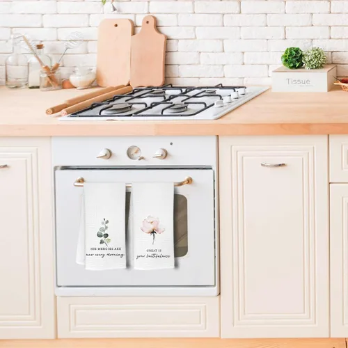 Vista 2 de ZJSYXXU Juego de 2 paños de cocina con versículo bíblico cristiano con versículos bíblicos para mujeres, toallas de mano para cocina y baño