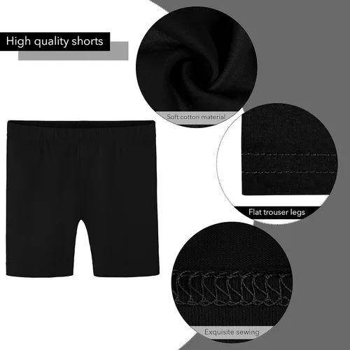 Vista 3 de Ruisita Paquete de 6 medias cortas de algodón para niña, pantalones cortos de baile gruesos, pantalones cortos de ciclismo de alta calidad