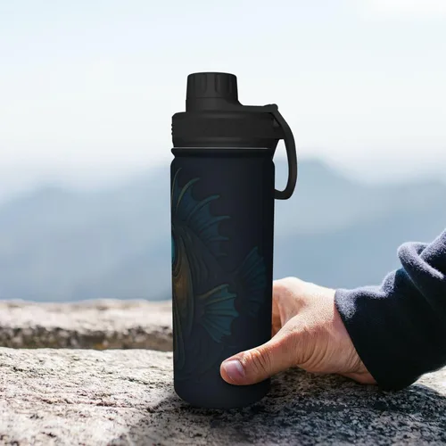 Vista 8 de Anglerfish Insulated Stainless Steel Kettle Print Funny Water Bottle Insulated Ideal for Sports and Travel