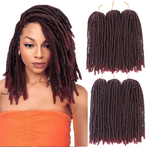 Vista 13 de WIGNEE Cabello de Ganchillo 120 Hebras Locs Sintéticos 8 Pulgadas Locs Suaves Pre-Trenzados 6 Paquetes Cabello de Ganchillo Pre-Anudado para Mujeres