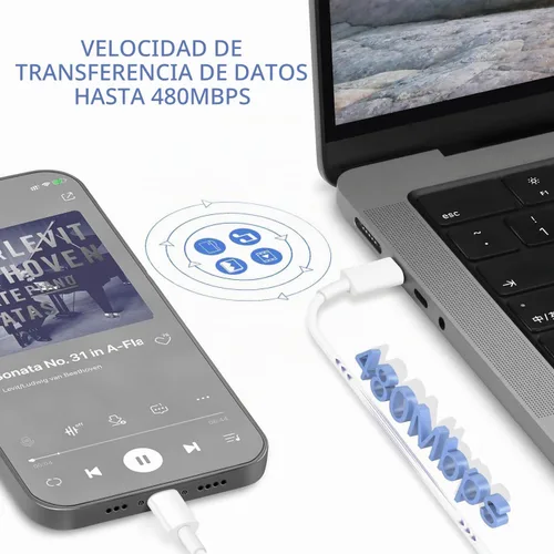 Vista 5 de Cargador rápido para iPhone de 10 pies, [certificado Apple MFi], paquete de 3 bloques de cargador USB C con cable tipo C a Lightning de 10 pies