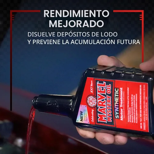 Vista 4 de Marvel Mystery Oil 53835 Tratamiento de motor sintético, elimina y evita la acumulación de lodos y fugas, aumenta la vida útil del motor, extiende