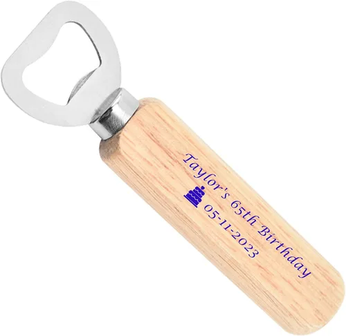 Vista 2 de 10 abridores de madera personalizados, abridor de mano de madera personalizado, abridor de botellas de acero inoxidable de madera de camarero