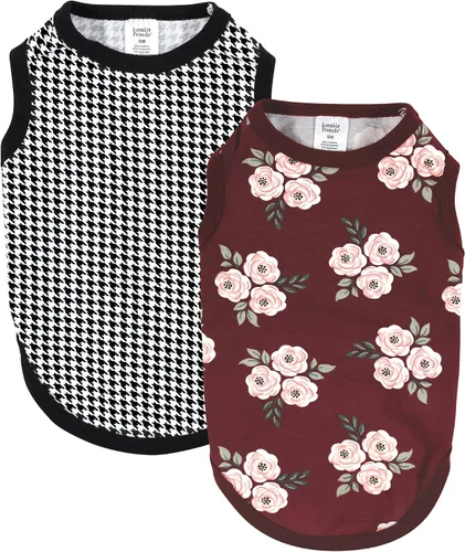 Vista 7 de Luvable Friends Camisetas de algodón para perros y gatos, 2 unidades, camuflaje plátano, talla XS