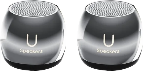 Vista 9 de Fashionit U Speakers - Paquete de 2 altavoces micro Bluetooth para computadora con altavoz a juego, micrófono integrado y control remoto