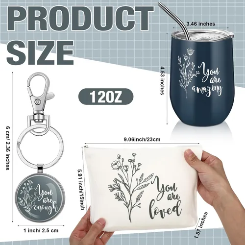 Vista 2 de Tessco for you 3 piezas de regalos de agradecimiento a los empleados para mujeres, regalo de fin de año, regalos de graduación, vaso inspirador