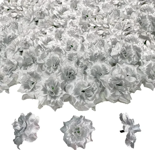 Vista 11 de 120 rosas artificiales de seda, cabeza de rosa falsa, cabezas de rosas para el día de San Valentín, bodas, centros de mesa, día de la madre, pared