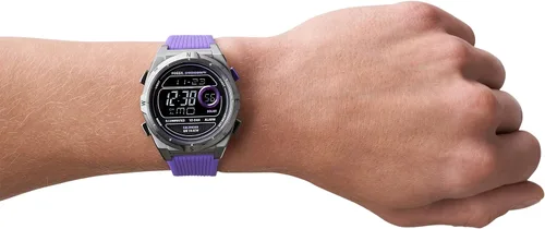 Vista 4 de Fossil Reloj digital Everett de acero inoxidable con energía solar para hombre, humo, púrpura (SmokePurple), Everett Solar