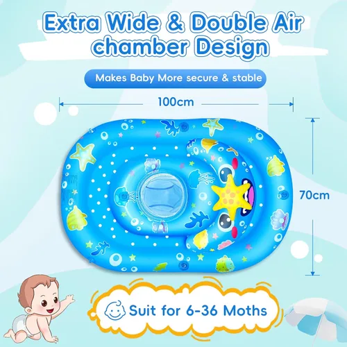 Vista 2 de Baby Float with Canopy- UPF50+ Sun Protection Baby Pool Float，Inflatable Kids Pool Float with Adjustable Safety Seat for 6-36 Months Kids
