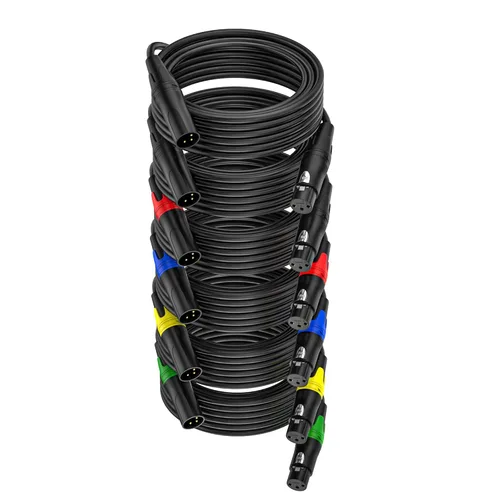 Vista 11 de LanSenSu 1 micrófono divisor XLR Y macho a 2 hembras, XLR hembra de 3 pines a doble XLR macho Y-Splitter Cables de audio de micrófono equilibrado