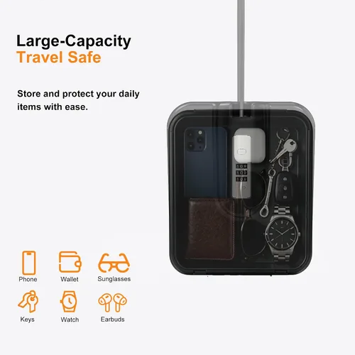 Vista 2 de Caja de seguridad para vacaciones en la playa, artículos esenciales de crucero, caja de seguridad de combinación, caja fuerte portátil pequeña