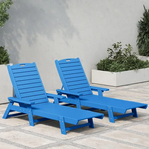 Vista 20 de WestinTrends Malibu Poly - Tumbona reclinable azul marino