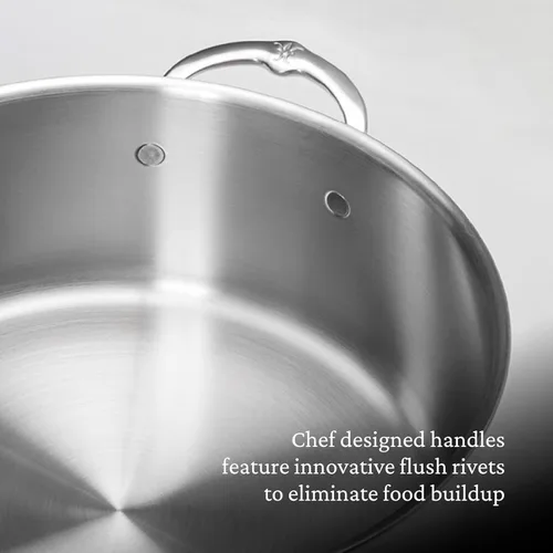 Vista 6 de Thomas Keller Insignia by Hestan - Olla de acero inoxidable, compatible con placa de inducción, 8 cuartos de galón