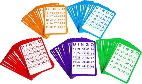 Vista 2 de Yuanhe 100 tarjetas de bingo Resuable Bingo Juego de papel cartulina a granel, 5