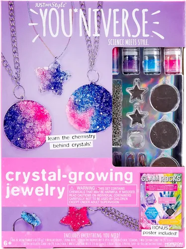 Vista 9 de Just My Style YOU*niverse Crystal Growing Accessories by Horizon Group USA, kit STEM para niñas, diseño de 8 accesorios de cultivo de cristal y haz