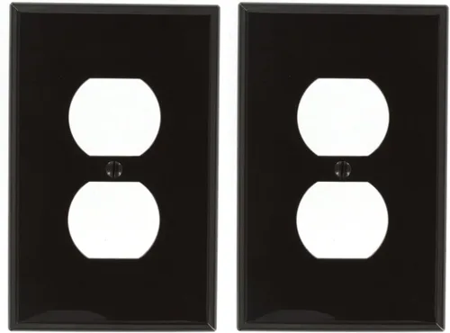 Vista 12 de Leviton Placa de pared de nailon Midway de 1 gang, 1 dúplex, tamaño Midway, 1 paquete, PJ8-E, negro