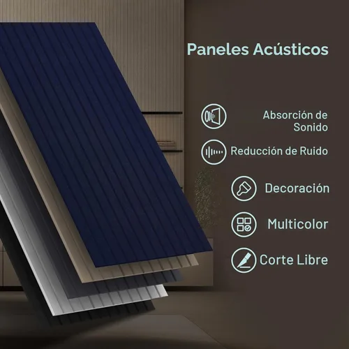 Vista 5 de Paquete de 6 paneles acústicos de pared, paneles absorbentes de sonido de 47.2 x 23.6 pulgadas, paneles decorativos a prueba de sonido para oficina