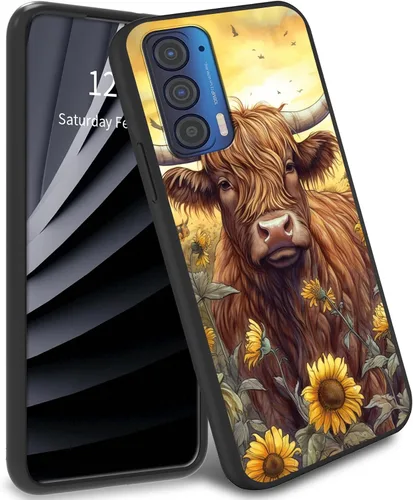 Vista 33 de Funda delgada para Moto Edge 2021 TPU con diseño de hojas de arte, cubierta de protección de cuerpo completo de goma de gel suave para Motorola Edge