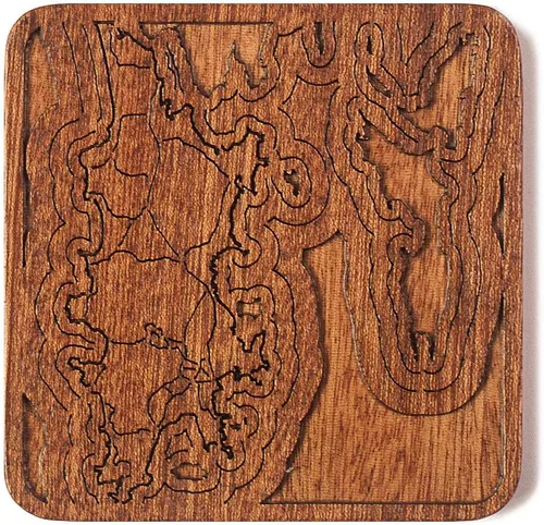 Vista 117 de Posavasos Amsterdam Map by O3 Design Studio, 1 pieza, posavasos de madera Sapele con mapa de la ciudad, hecho a mano, varias ciudades opcionales