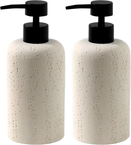 Vista 9 de Dispensadores de Jabón 400ML 13OZ, 2 PCS Dispensador de Jabón para Manos Platos Loción Champú, Frascos con Bomba de Jabón de Resina Premium Gruesos