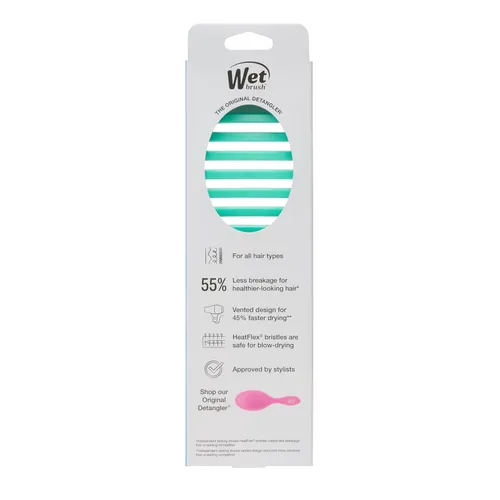 Vista 12 de Wet Brush Cepillo de Cabello de Secado Rápido, Aqua Exclusivo de Amazon, Diseño Ventilado y Cerdas Suaves HeatFlex, Seguro para Secado con Secador